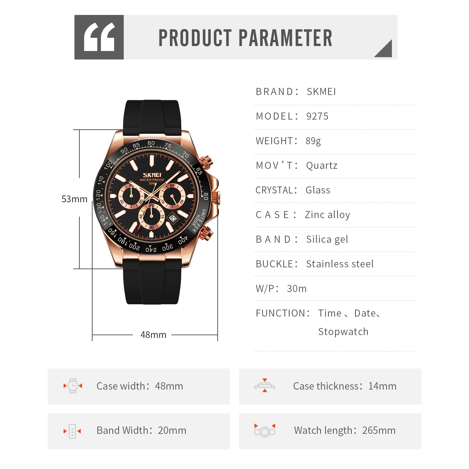 quartz Watch 9275 SKMEI quartz Watches